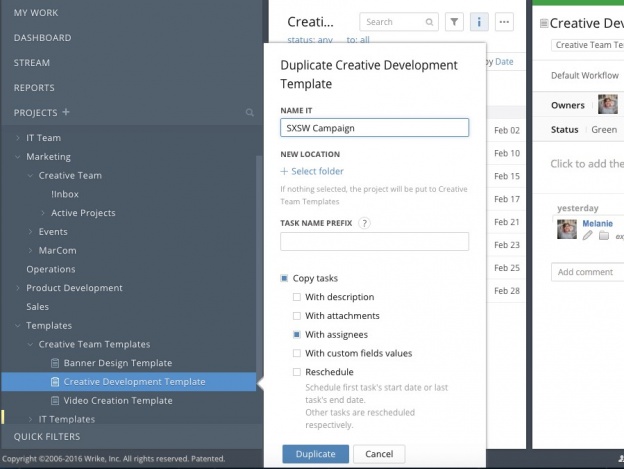 how to automate marketing project creation with duplication