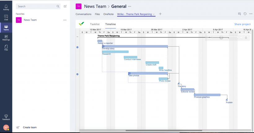 Microsoft Teams Gantt Chart App