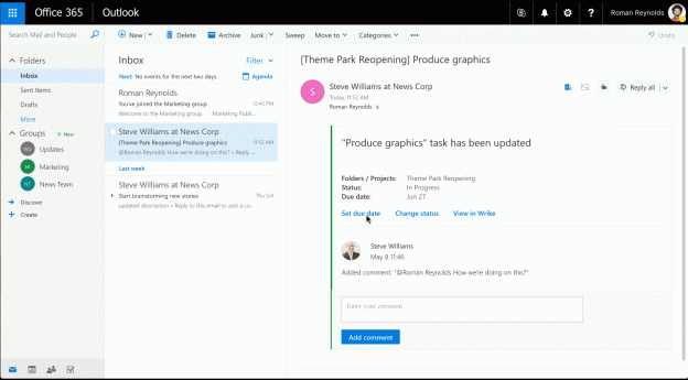 wrike deepens microsoft office 365 integration with outlook