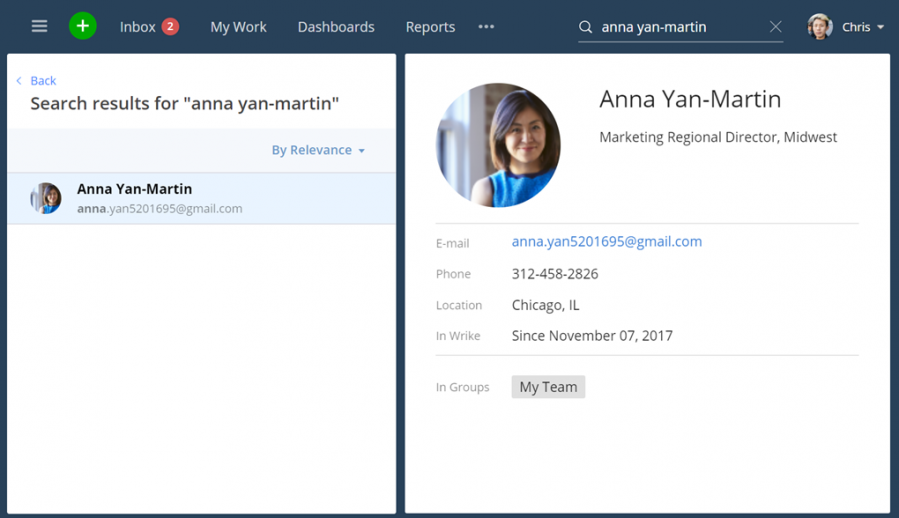 New search & collaborate faster - Quickly Find and Contact Team Members