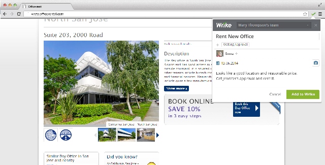 Use Wrike's Chrome Extension to turn any page into a task