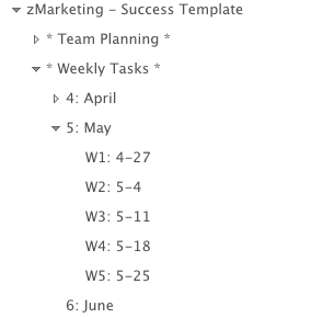 Use planning folders to organize your tasks by week-end goals.