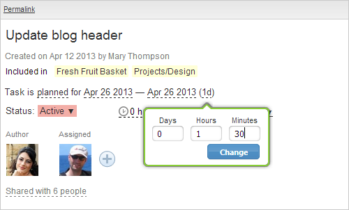 wrike detailed time tracking feature